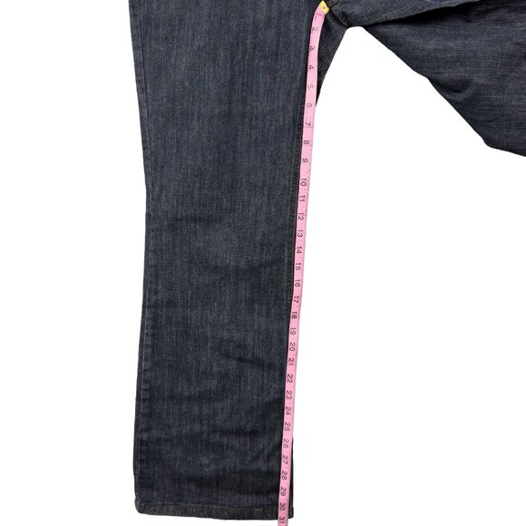 CODE BLEU Flare Jeans Size 12 Dark Wash Studded Back Pockets Bootcut - Picture 13 of 16